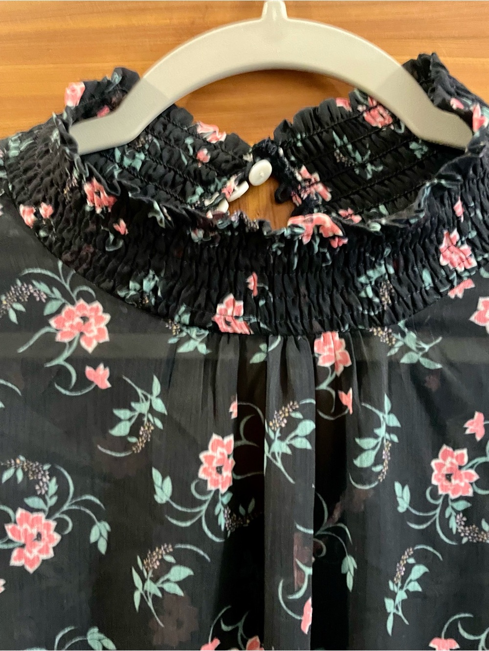 Vintage English Factory Black Floral Long-Sleeve Maxi Dress - Picture 6 of 13